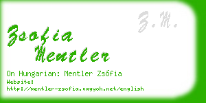 zsofia mentler business card